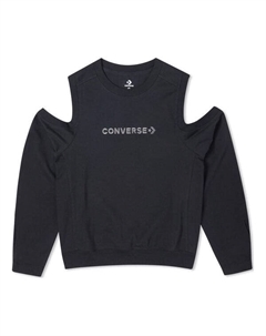 Свитер twisted knits cold shoulder top 'black', черный Converse