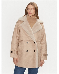 Шуба стандартного кроя, бежевый Only