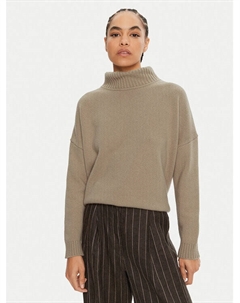 Свитер свободного кроя с высоким воротником, коричневый Weekend max mara