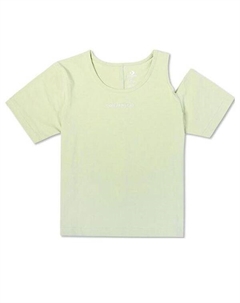 Футболка twisted knits slim asymmetrical t-shirt 'green', зеленый Converse