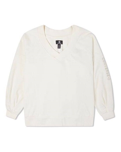 Свитер solid color loose knit v neck white hoodie, белый Converse