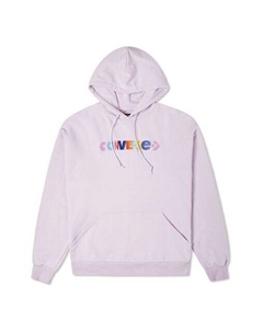 Свитер contrasting colors alphabet embroidered knit hoodie purple, фиолетовый Converse