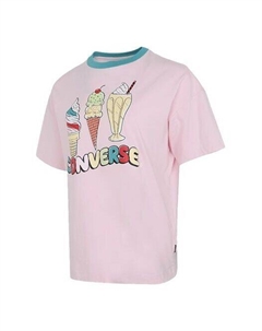 Футболка ice cream printing sports short sleeve pink t-shirt, розовый Converse