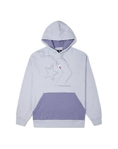 Свитер loose colorblock fleece lined hoodie light blue, голубой Converse