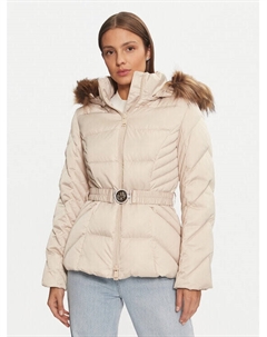 Пуховик стандартного кроя, бежевый Guess
