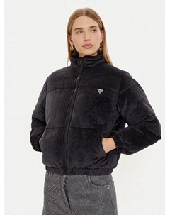 Пуховик стандартного кроя, черный Guess