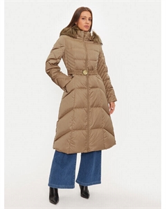 Пуховик стандартного кроя, бежевый Guess