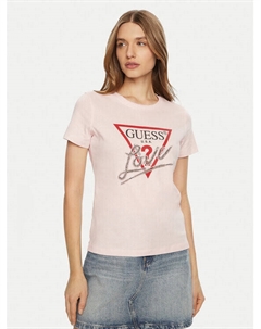Футболка стандартного кроя, розовый Guess