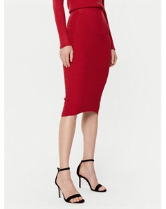 Юбка миди узкого кроя, красный Guess