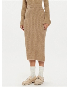 Юбка миди стандартного кроя, бежевый Liu jo