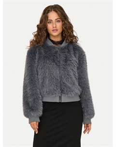 Шуба стандартного кроя, серый Only