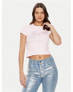 Футболка узкого кроя, розовый Guess
