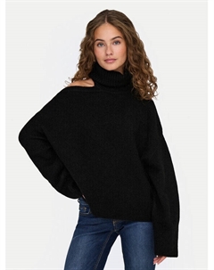 Свитер с высоким воротником обычного кроя, черный Jdy