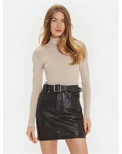 Свитер с высоким воротником приталенного кроя, бежевый Jdy