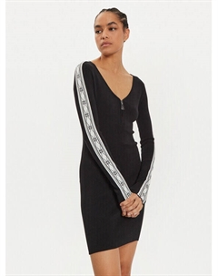 Трикотажное платье приталенного кроя, черный Hugo