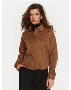 Куртка из искусственной кожи, стандартного кроя, коричневый Jdy