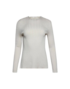 Свитер Open Back Ribbed Silk Sweater Latte, серый The row