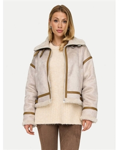 Шуба стандартного кроя, бежевый Only