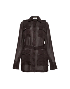 Рубашка Chiffon Shirt Dress Chocolat, коричневый Saint laurent