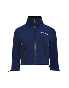 Толстовка Zipped Cropped Sweatshirt Blue, синий Miu miu