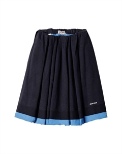 Юбка Pleated Poplin Skirt Azure Blue, синий Miu miu