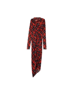 Платье Distorted Tartan Long Dress Red/Black/White, красный Jean paul gaultier