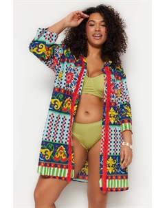 Рубашка больших размеров – Многоцветная – Классический крой, разноцветный Trendyol