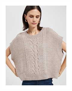 Вязаный свитер оверсайз с рукавами летучая мышь, коричневый Koton