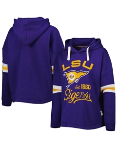Женский пуловер с капюшоном для прессы фиолетового цвета LSU Tigers Super Pennant Unbranded