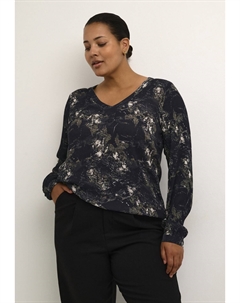 Футболка с длинным рукавом KCOLIVE AMI, черно-зеленый с графическим принтом Kaffe curve