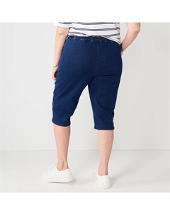 Джинсы больших размеров с сетчатым подолом и средней посадкой-скиммером без застежки Croft & barrow