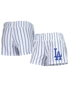 Женские спортивные белые шорты для сна Los Angeles Dodgers Reel в тонкую полоску Unbranded
