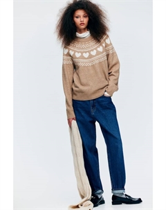 Свитер с жаккардовым мотивом, бежевый H&m