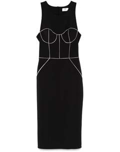 Платье миди с контрастным кантом, нейтральный Elisabetta franchi