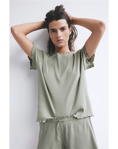 Пижама из джерси в рубчик, зеленый H&m