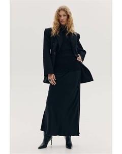 Ребристый топ с высоким воротником, черный H&m