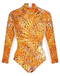 Рашгард с принтом пальмовых листьев, оранжевый Vilebrequin