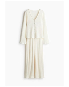 Пижама из джерси в рубчик, бежевый H&m