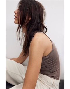 Боди стринги из трикотажа, коричневый H&m