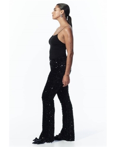 Расклешенные брюки с пайетками, черный H&m