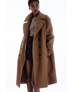 Пальто из смесовой шерсти, коричневый H&m