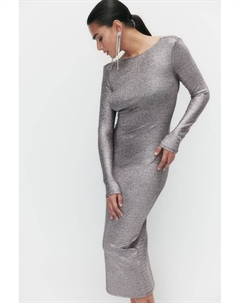 Блестящее платье с круглым вырезом, серебряный H&m