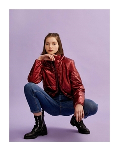 Пуховик с высоким воротником, красный Koton