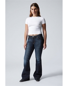 Узкие расклешенные джинсы flame с заниженной талией, синий Weekday