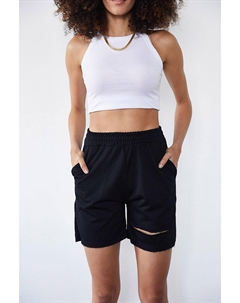 Черные шорты с рваными деталями 2YXK5-46101-02 Xhan