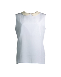 Светло-голубой шелковый женский топ Gant