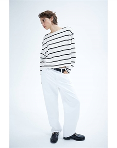 Рубашка оверсайз с вырезом лодочкой, белый H&m