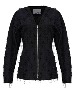 Твидовый блейзер, черный Ganni