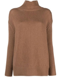 Кашемировый джемпер с высоким воротником, коричневый Liska