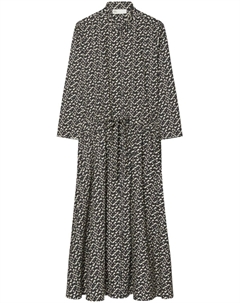 Поплиновое платье-рубашка с принтом, черный Tory burch